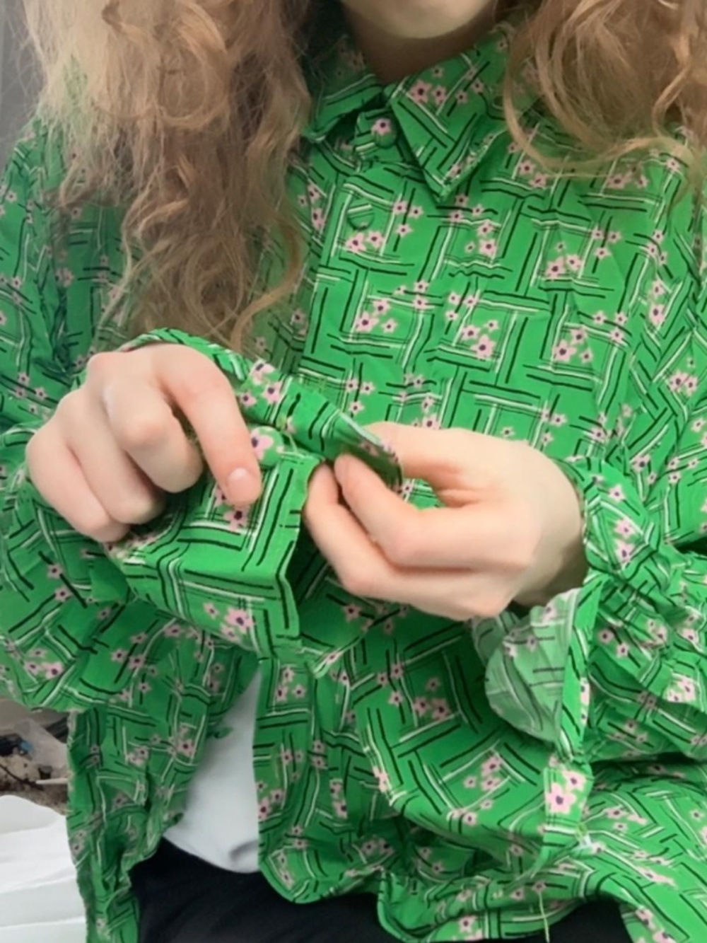 Green Shirt by Roma Uvarov — Vintage Soviet Fabric — XXL - Picture 4 of 11